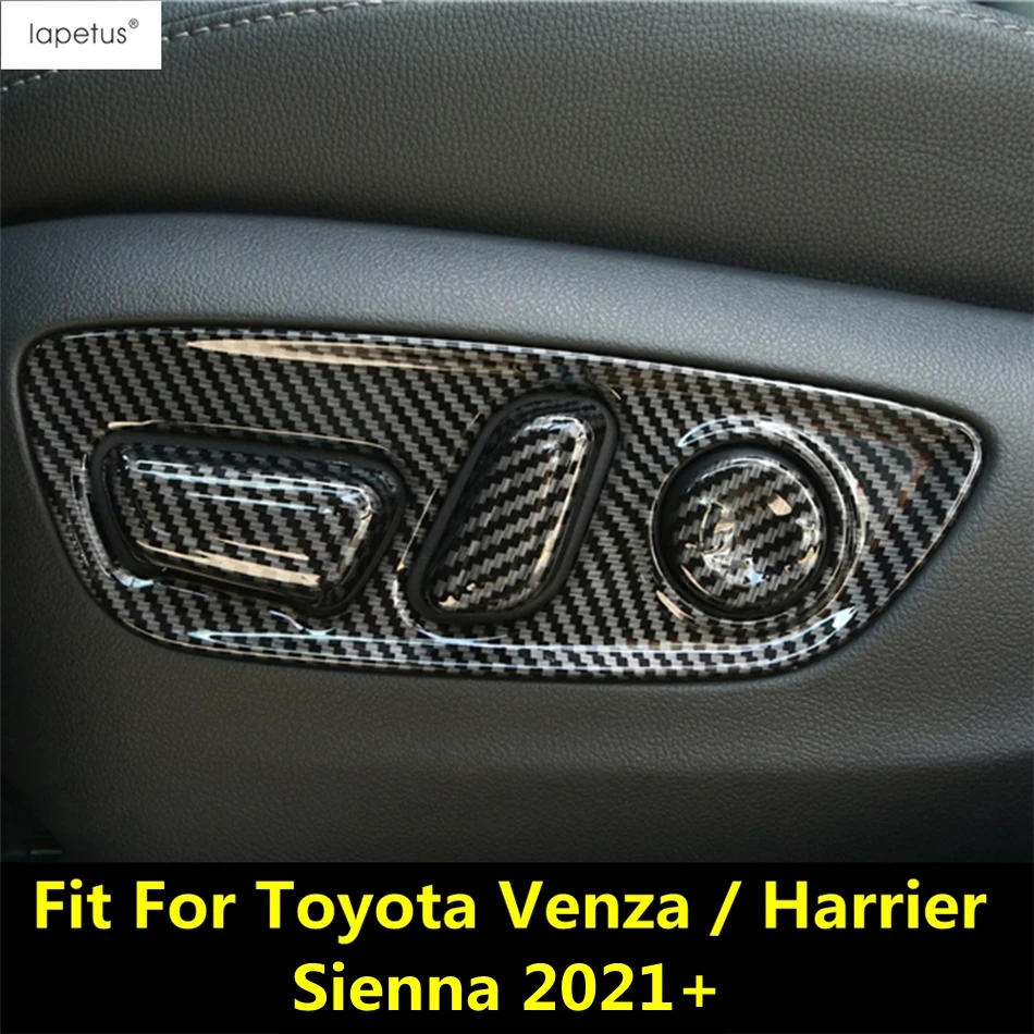 Car Seat Adjustment Panel Frame Cover Decor Trim For Toyota Venza / Harrier / Sienna 2021 2022 Carbon Fiber Interior Accessories