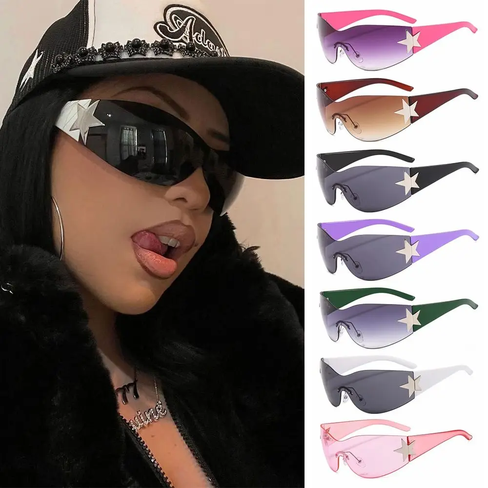 

Luxury Punk Sports Sunglasses Women Brand Designer Y2K Sun Glasses Men Goggle Shades UV400 Five Star Fashion Eyewear Gafas