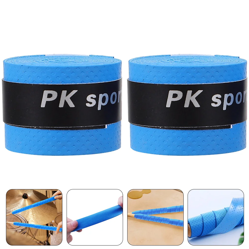 

2 Pcs Non-slip Sweatband Skid Tape Drum Drumstick Tapes Wrap Belt Badminton Racket Grip Anti-slip Water Viscous Pu Belts