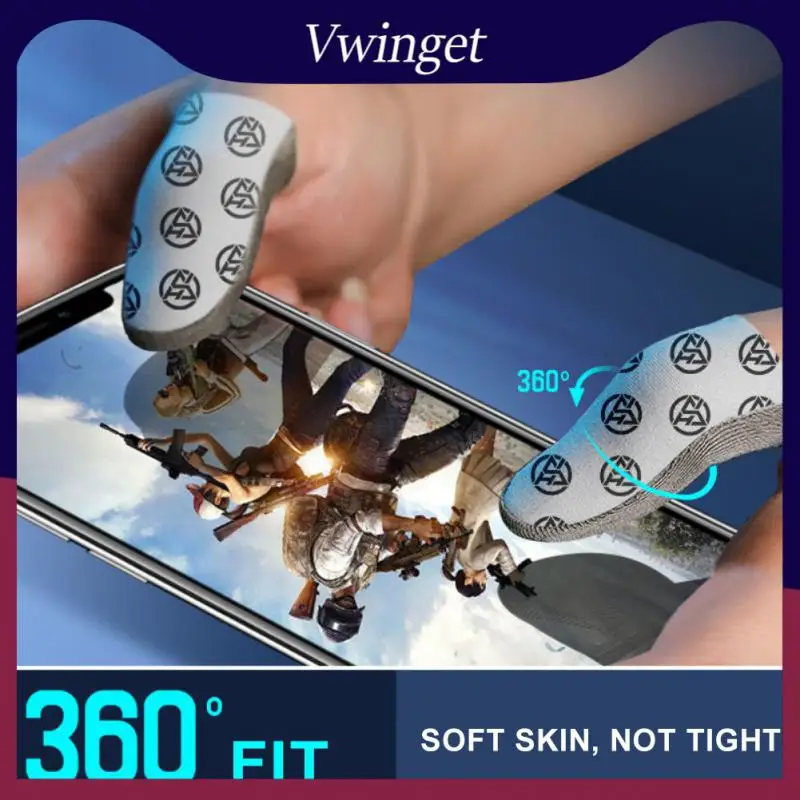

1 Pair Non-slip Mobile Game Controller Thumb Sleeve Sweat-proof Touch Screen Gloves For Pubg Practical Finger Sleeve Gloves
