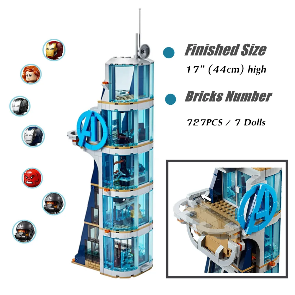 

Disney Marvel Avengers Tower Iron Man Black Widow Stark Tower Streetview Fit 76166 Model Building Blocks Toy Bricks Kid Gift Boy