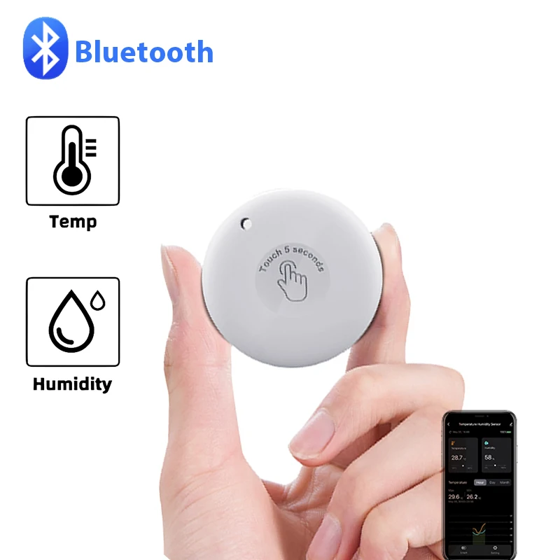 

Мини-гигрометр для помещений, Bluetooth датчик температуры и влажности, термометр, гигрометр, метеостанция