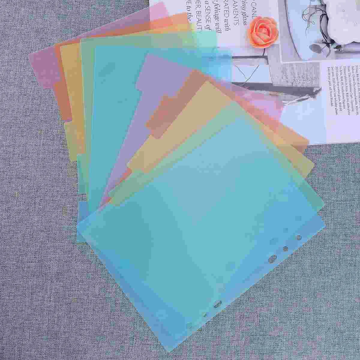 

2 Set A5 Dividers, 5- Color Page Binder Dividers with Tabs Notebook Dividers School Supplies Office Accessories for Kids and
