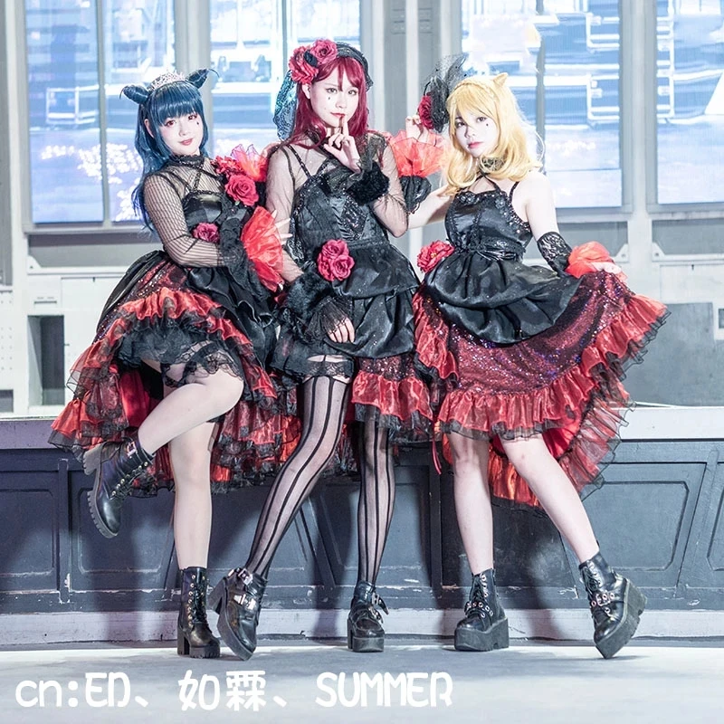 COS-KiKi аниме Lovelive! Костюм для косплея Unit Live Adventure 2020 концерт GK Devil Kiss Yoshiko Мари Рико |