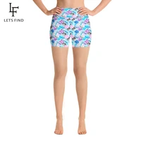 letsfind summer fashion colorful fish scales print women high waist short leggings soft comfortable short pants
