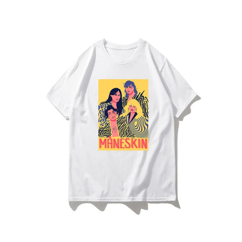 

Seeyoushy Maneskin Print Goth Funny Women T Shirt Short Sleeve Summer Music Festival Femme Loose Hip-hop Rock Tops Clothes