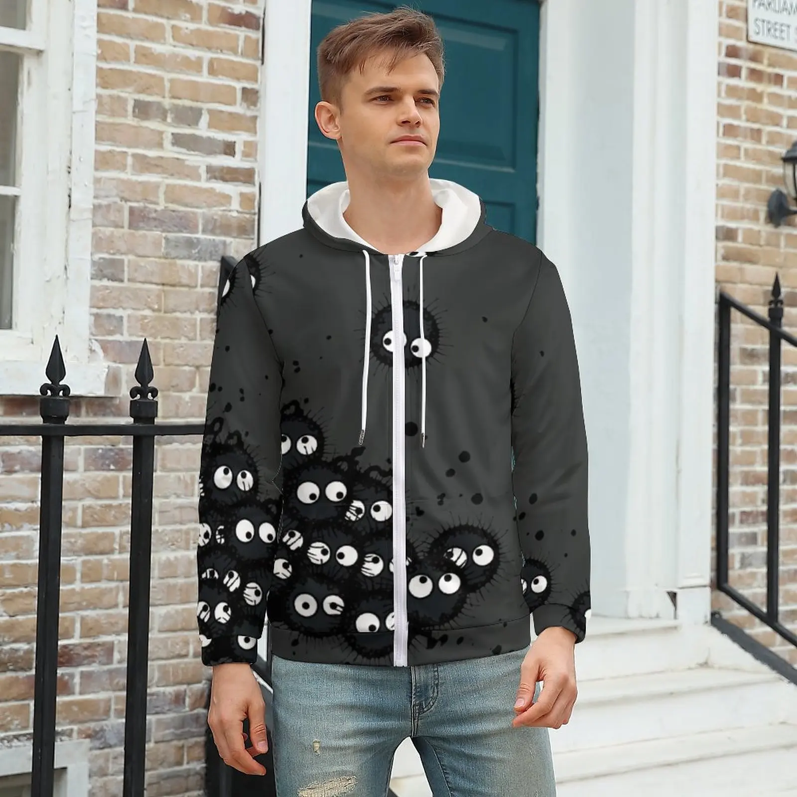 

Худи мужское зимнее из полиэстера, на молнии, 5XL