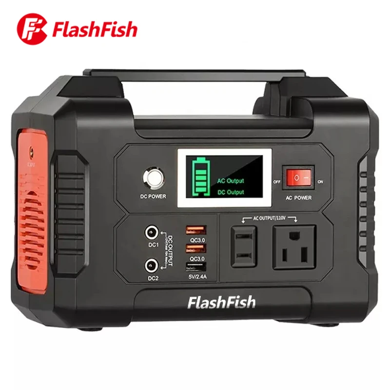Flashfish 100-127V Portable Power Station AC 200W Solar Generator 151WH Outdoor Emergency Power Supply 40800mAh/3.7V DC Battery