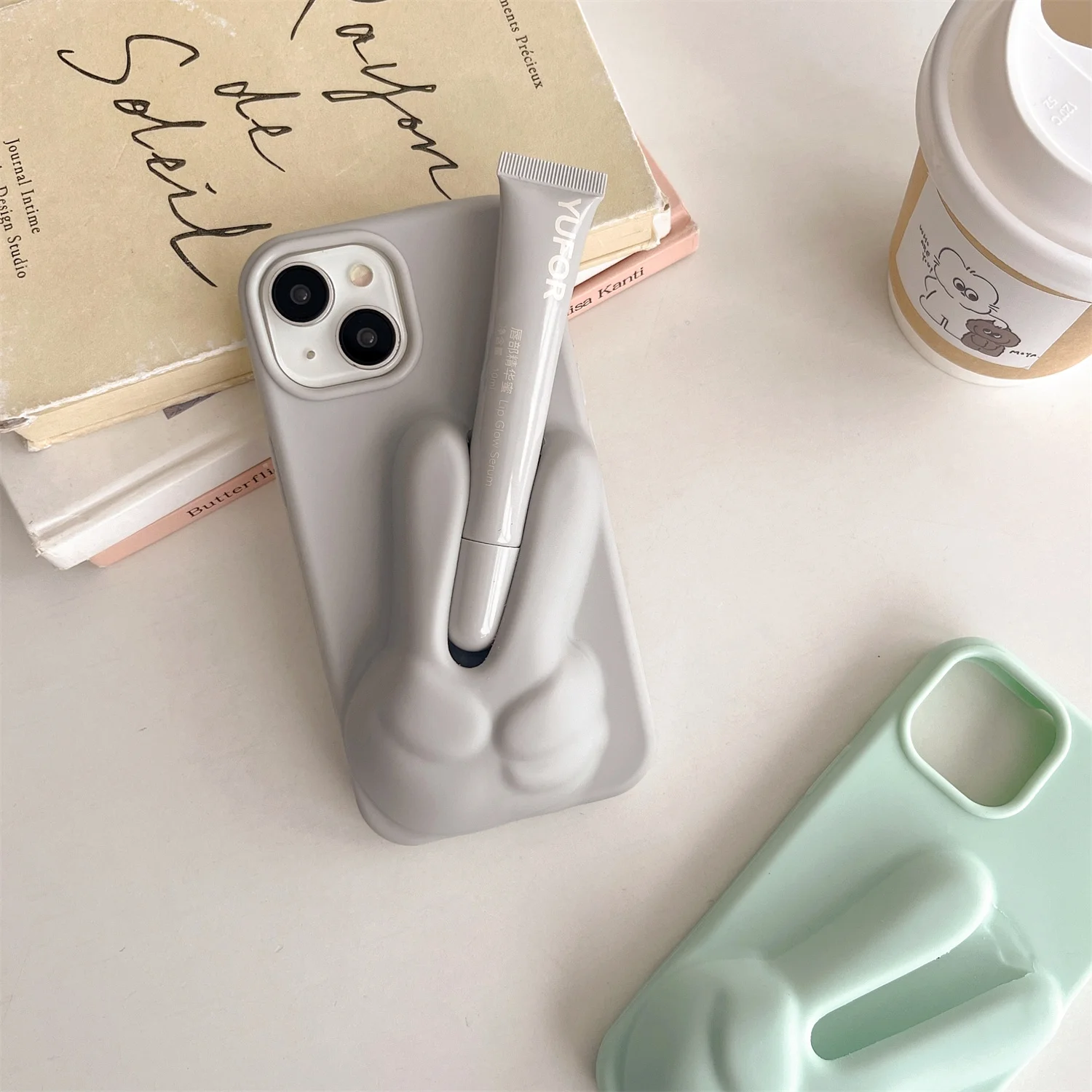 Портативный зажим для губной помады сделай сам мягкий силиконовый чехол iPhone 15 Pro