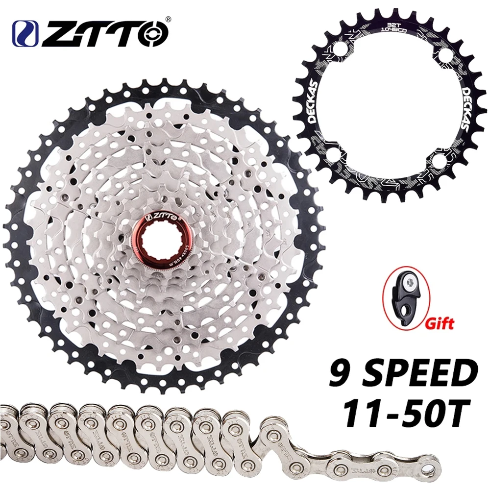 

ZTTO MTB 9 Speed 11-50T Cassette Wide Ratio Freewheel 9 speed Bicycle Sprocket 9S Cassette Compatible with M430 M4000 M590