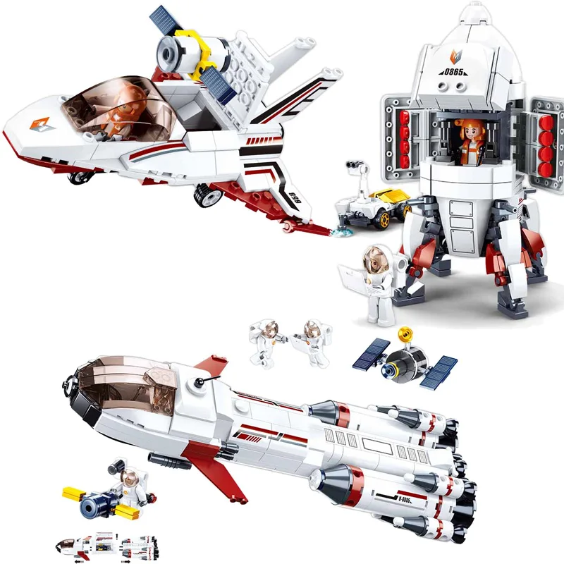 

SLuban Building Blocks Mars Explore The Interstellar Exploration Base Rocket Spacecraft Model Bricks Educational Boys Toys Gift
