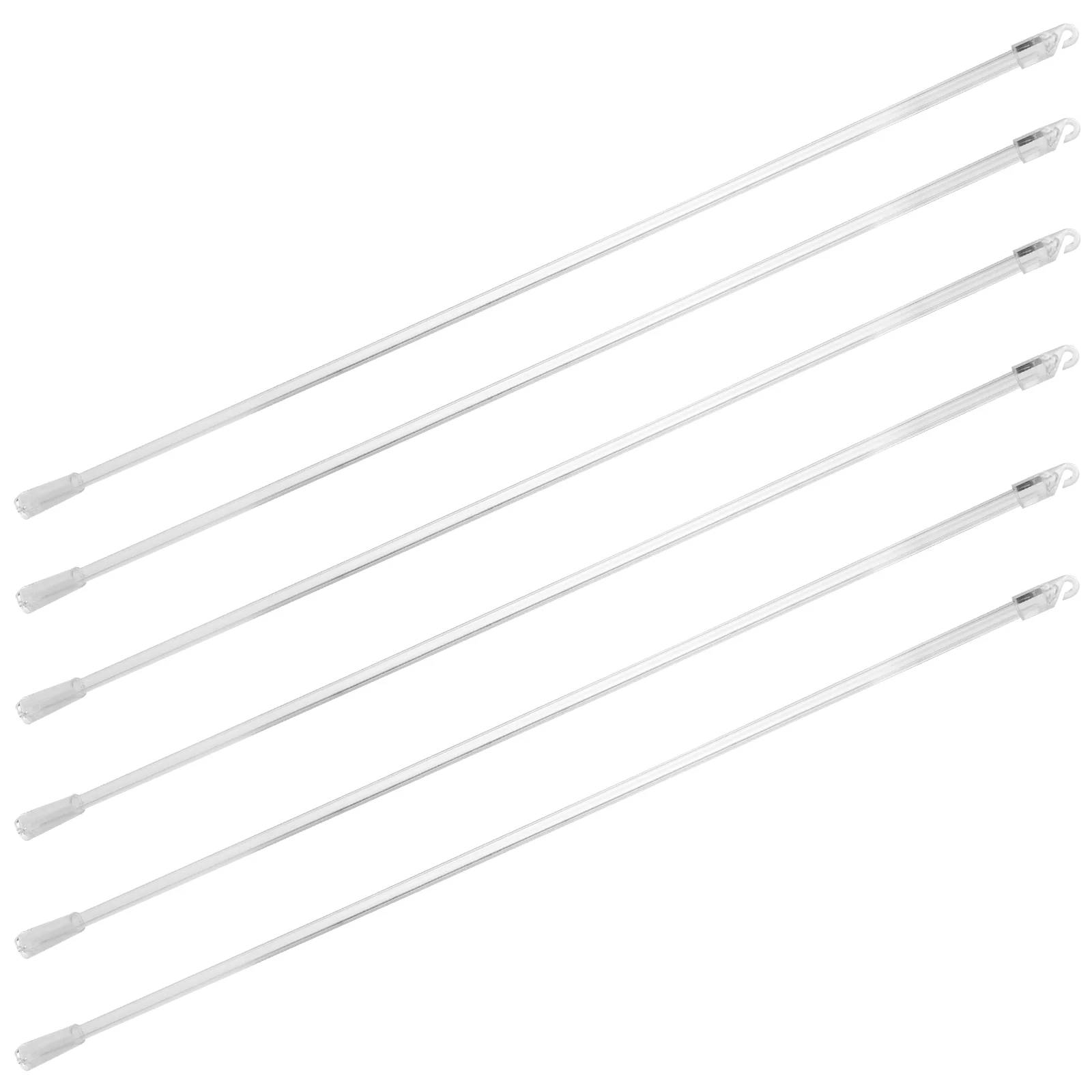 

6 Pcs Blind Tilt Rod Stick Window Shades Cordless White See Through Curtains Home Wand Turn Vertical Pull Hooks Rods