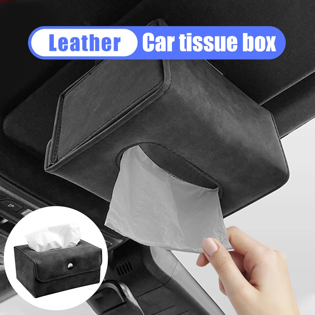 

​Car Tissue Box Leather Toilet Paper Holder Seat Back Tissue Box Case Napkin Container Organizer Holder Auto Interior Storage