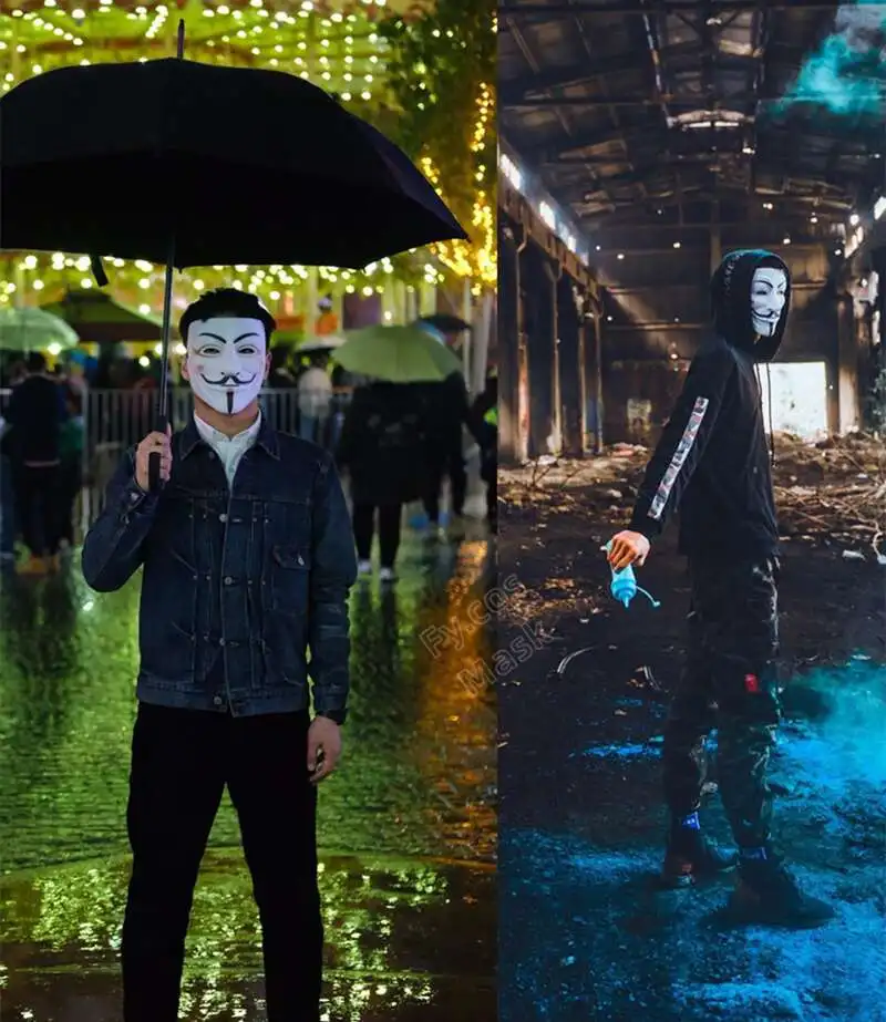 Смешное искусственное лицо для косплея Мужской Костюм Аниме убивать анонимный