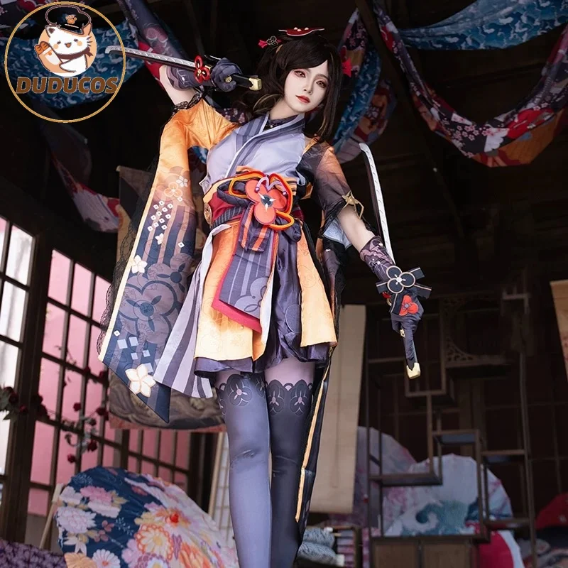 DUDU-R Genshin Impact Chiori Косплей Костюм Inazuma Модельер Чири Девушки Кимоно Хэллоуин