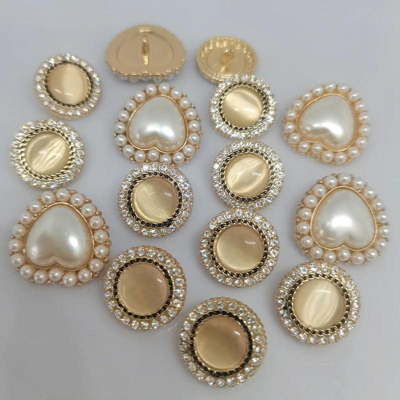 

пуговицы для одежды стразы для рукоделия швейные принадлежности Винтажные жемчужные металлические пуговицы для одежды, 18/23 мм