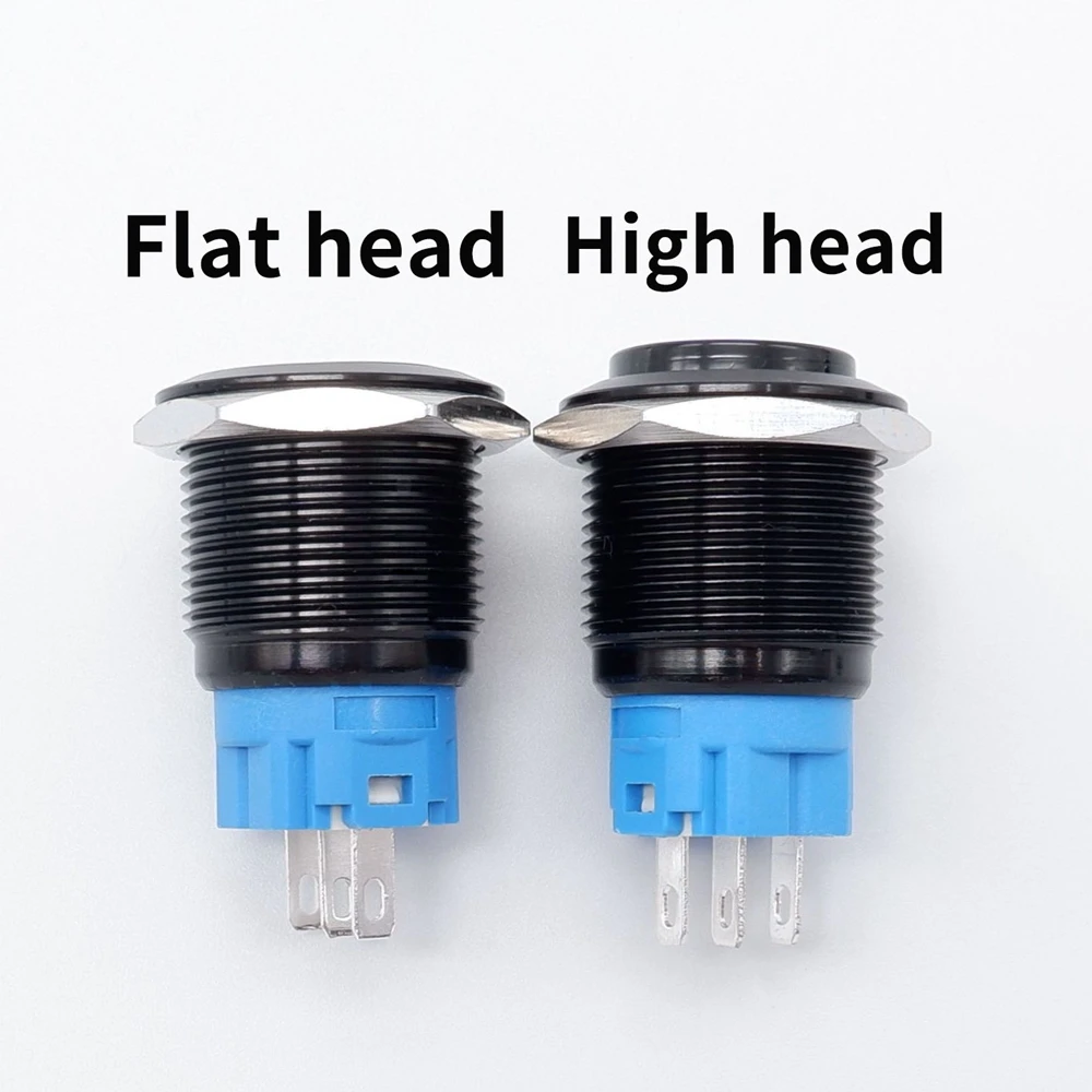 Металлический кнопочный переключатель 12 мм 16 19 22 отверстие для панели включение