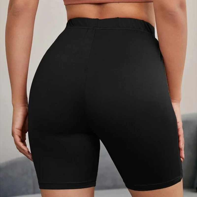 

2022 New Women Thin Fitness Casual High Waist Fashion Biker Short Summer Slim Knee-Length Bottoms Black Cycling Short Streetwear