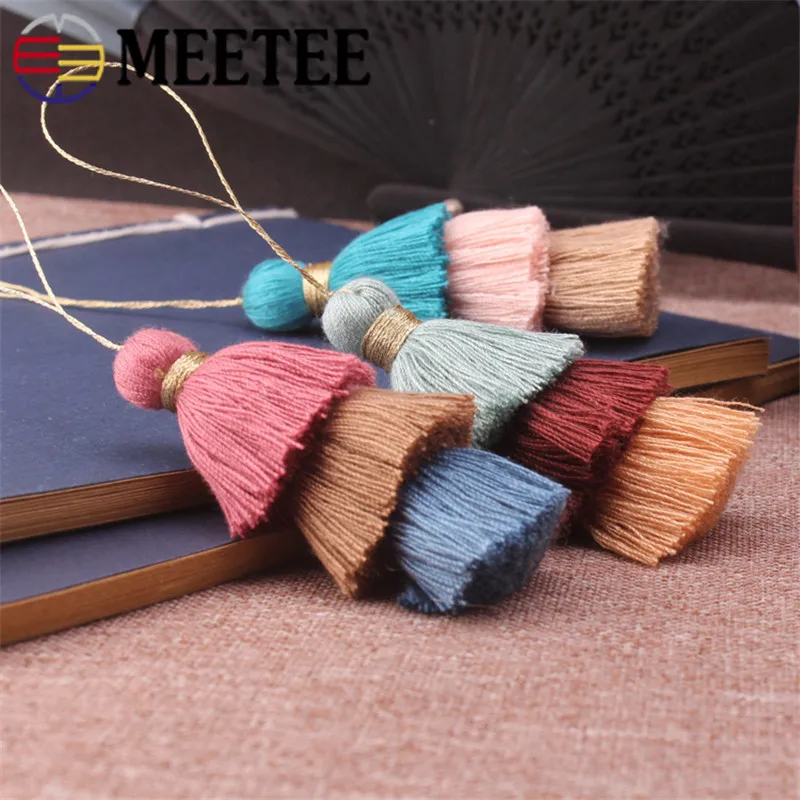 

2Pcs Meetee 7cm 3-layer Tassel Ethnic Style Hanging Fringe Trim DIY Earring Necklace Jewelry Clothing Bag Pendant Decor Material