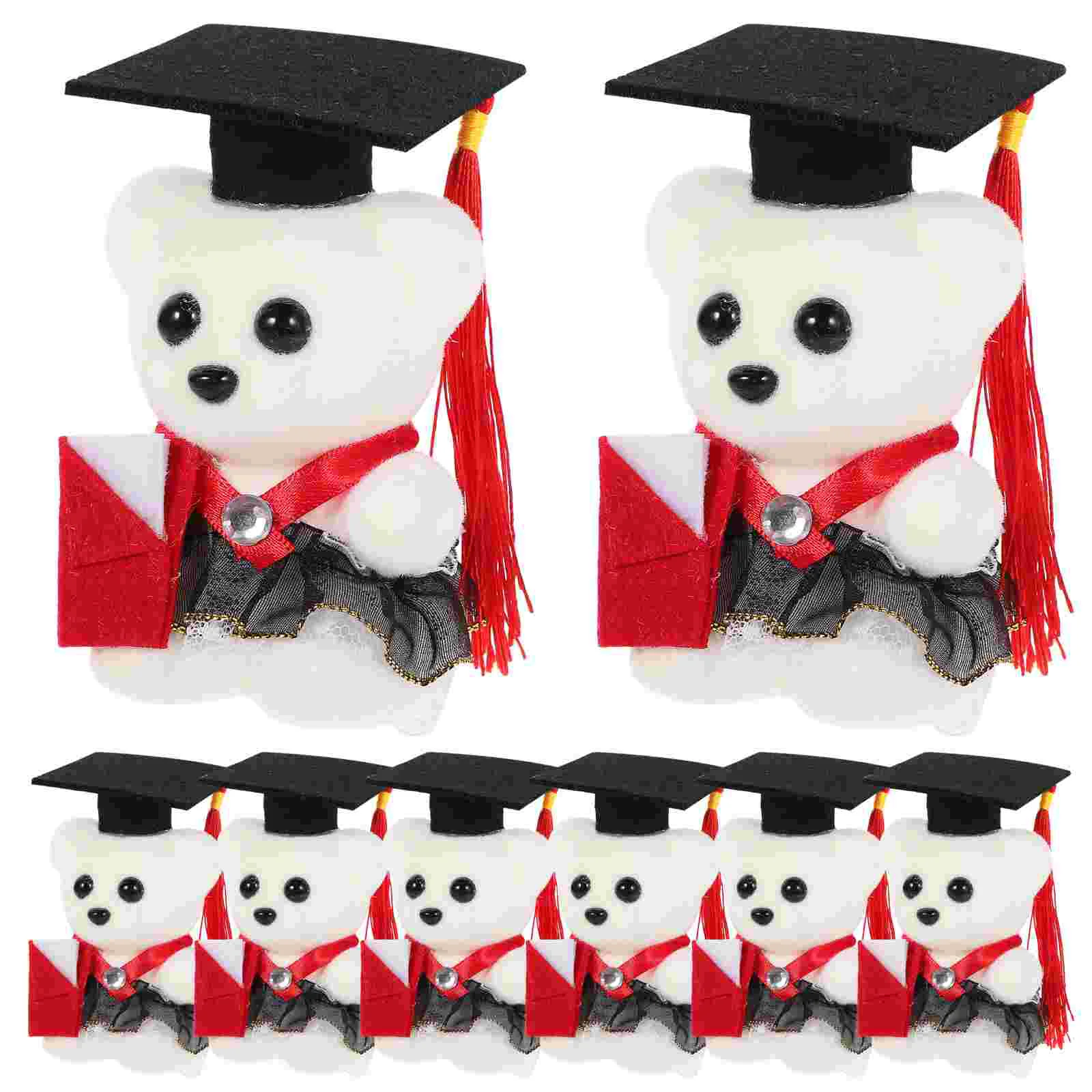 

Graduation Bear Decor Stuffed Plush Doll Table Ornament Doctor Bear Doll Cartoon Flower Bundle Packaging Materials Gift