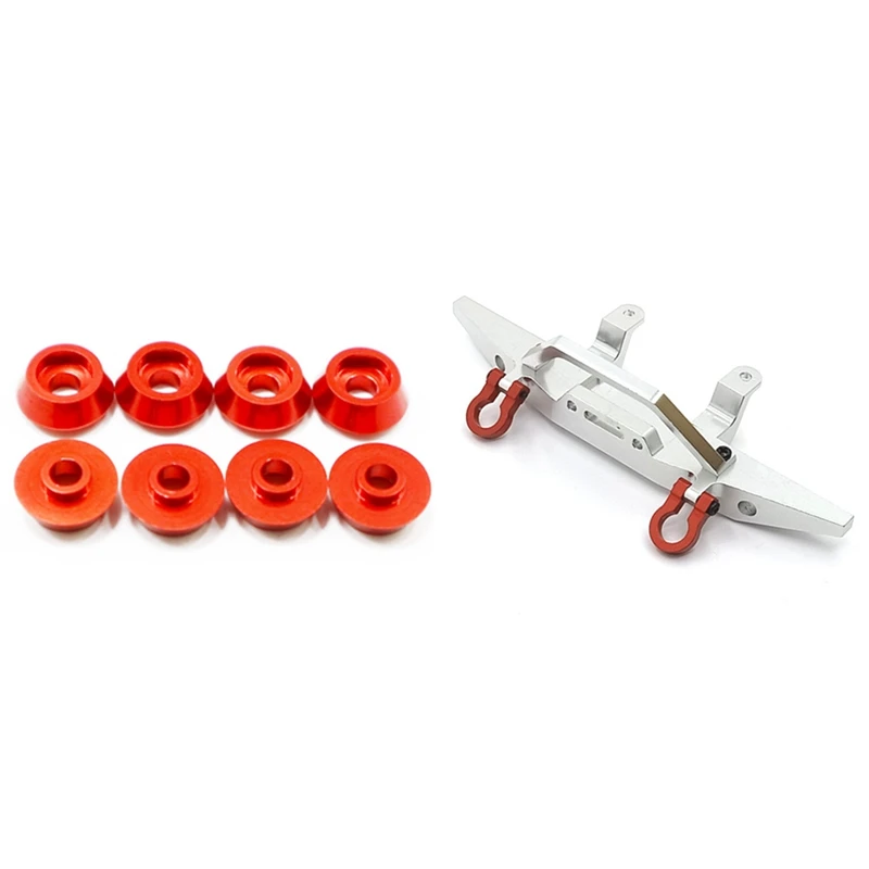 

2 Set RC Car Part: 1 Set Metal Connecting Rod Screw Gasket Shim Washer Rest & 1 Pcs Metal Front Bumper