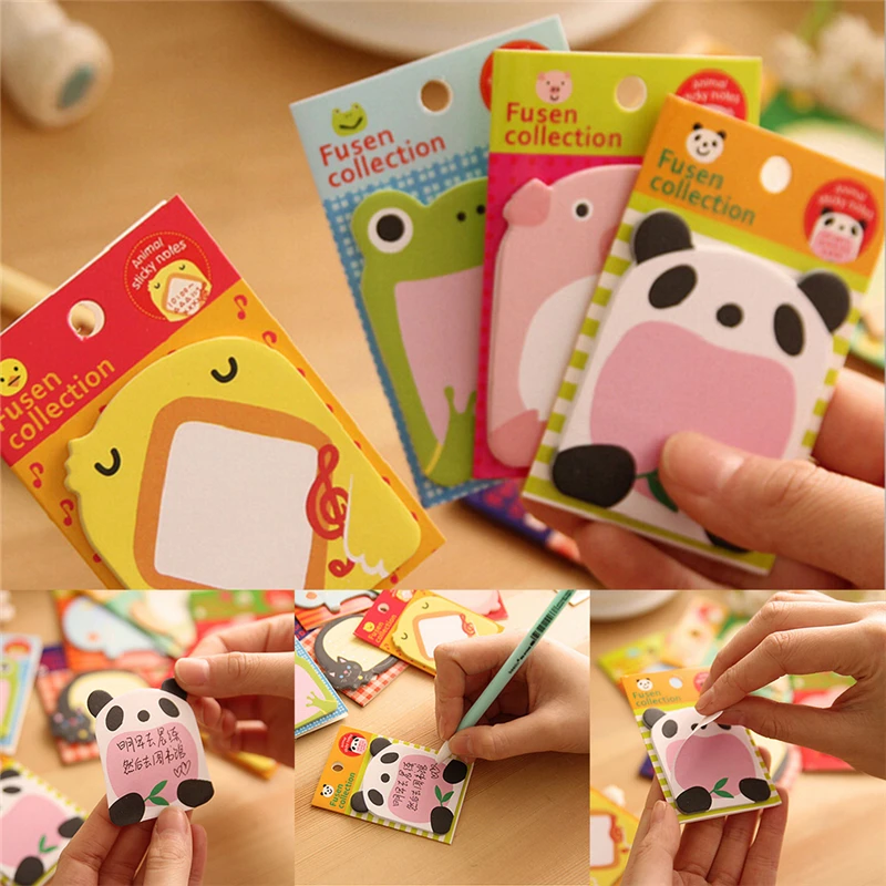 8 шт. милые симпатичные Липкие заметки с животными кошкой пандой блокнот для