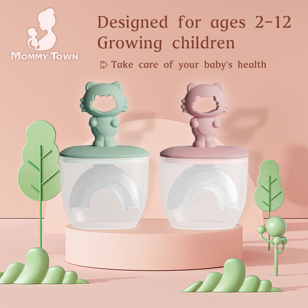 Mommy Town Baby U-Shaped Toothbrush Set For Gentle Cleaning 360 ° Oral Cleaning Design For Children Aged 2-6 Lnfant Items