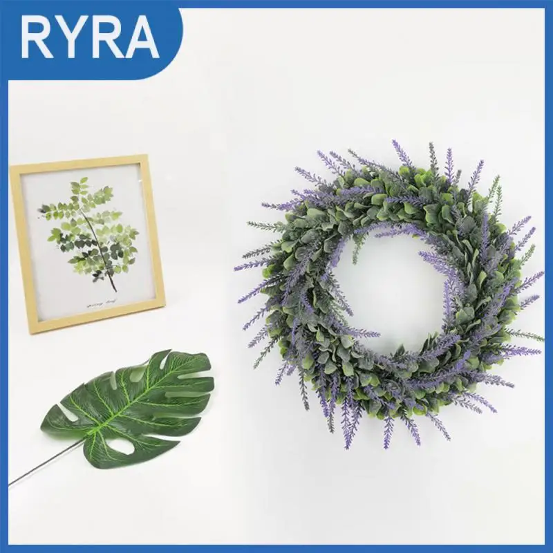 

Lavender Wreath Artificial Wreaths Front Door Wall Window Hanging Garland For Wedding Party Gifts DIY Christmas Home Decoration