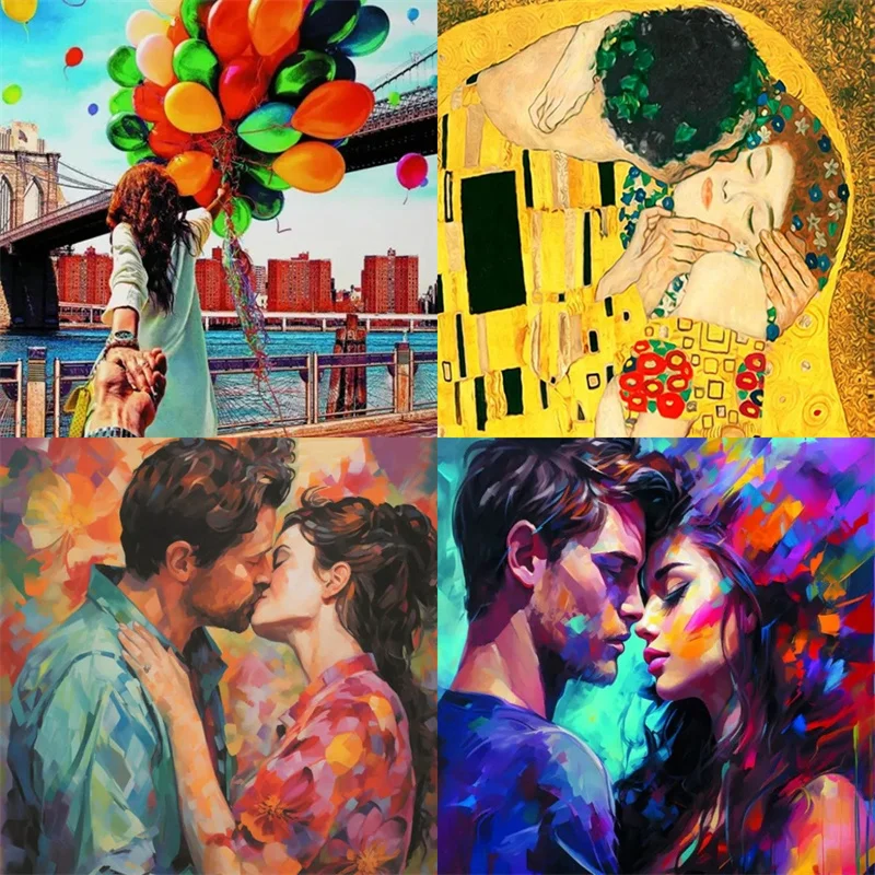 DIY 5D Набор Алмазной Живописи Поделки Пары Картина Полный Круглый Сверл