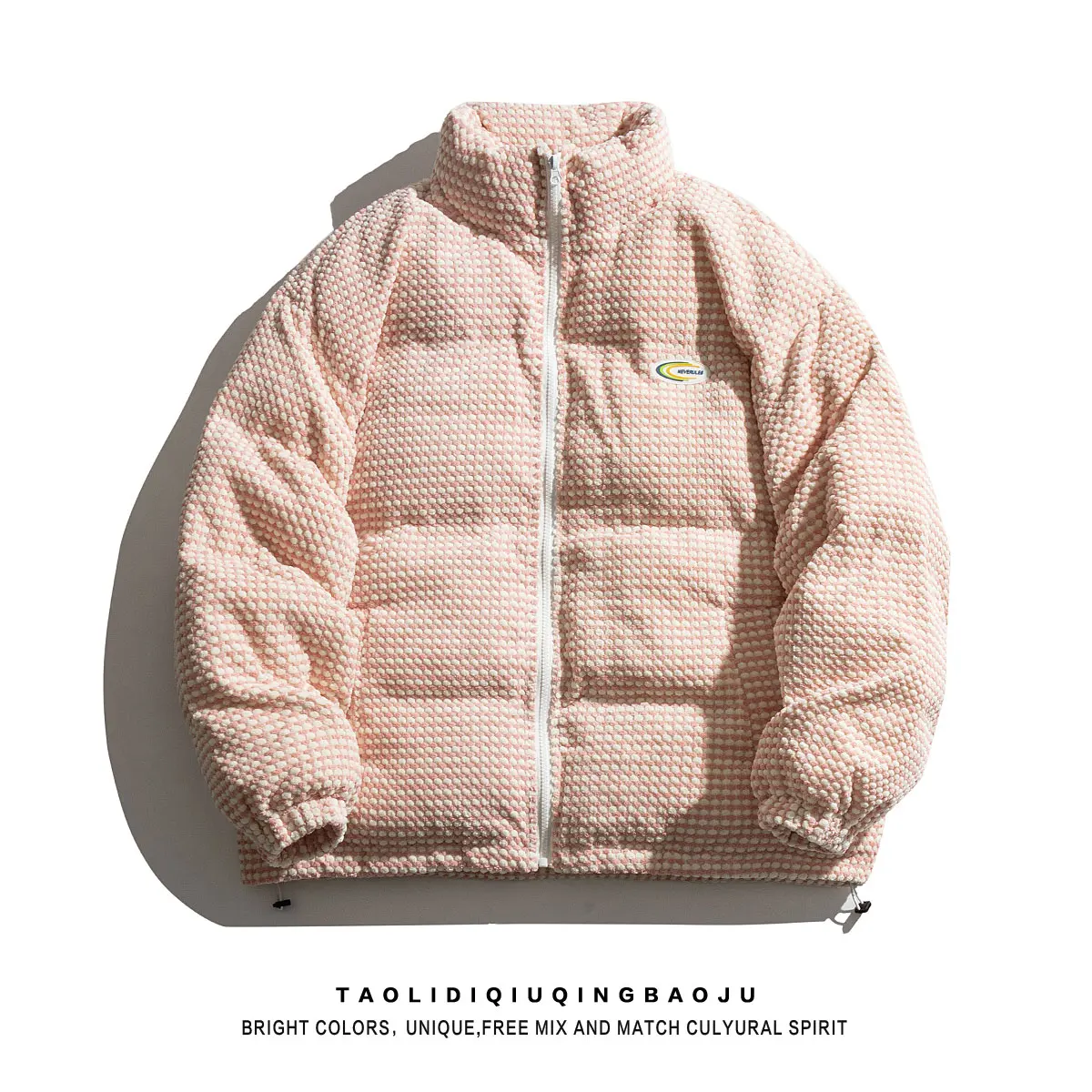Japanese Style Fleece Stand Collar Cotton-Padded Coat Women 'S Couple Warm Bread Cotton-Padded Coat Winter Clothes