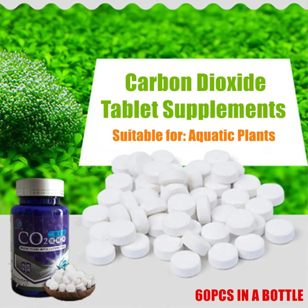 

60pcs CO2 Tablet Water Grass Aquarium Aquatic Leaf Float Grass Plants CO2 Carbon Dioxide Slice Diffuser Producer For Fish Tank