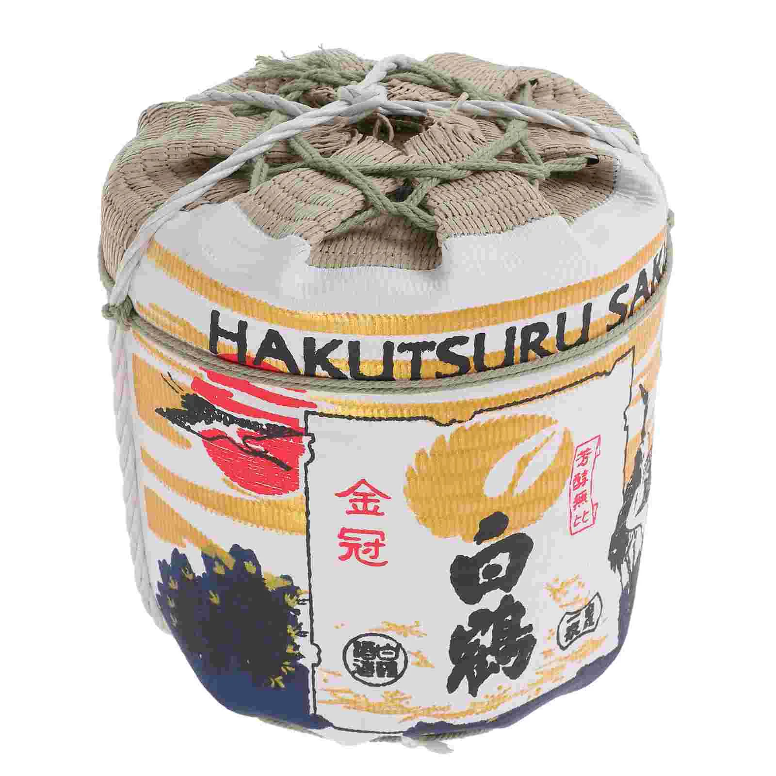 

Japanese Sake Barrel Decoration Model Restaurant Models Bucket Barreled Style Statue