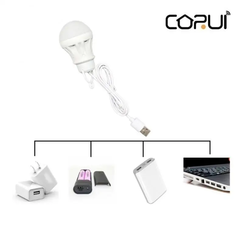 

CoRui LED portable plastic lamp USB interface healthy safe Lantern Leds Lights for laptop charger mobile power naked single lamp