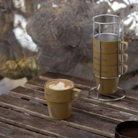 durable coffee mugs anti rust tableware portable camping coffee mugs water mugs water cups 4pcs