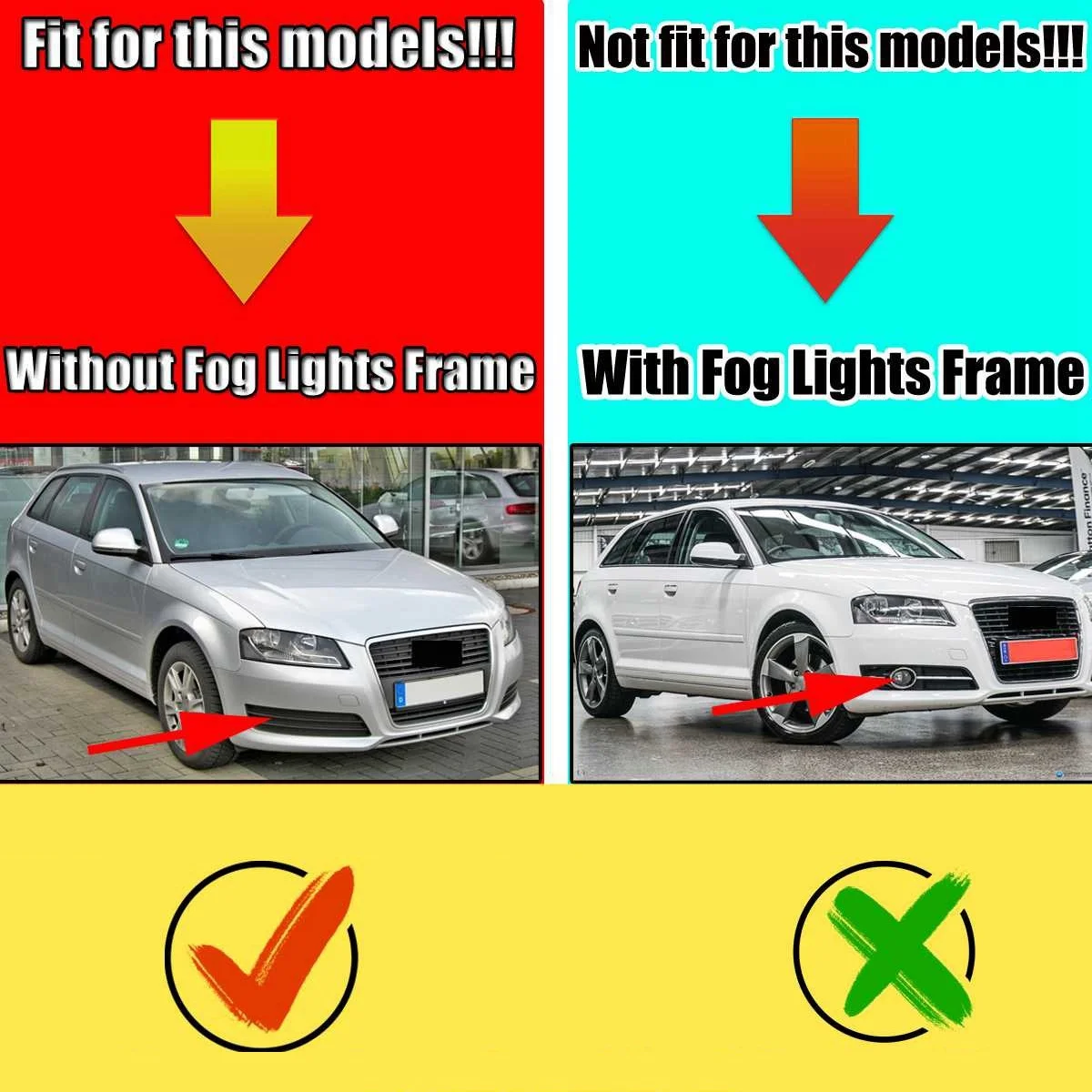 Черный Автомобильный противотуманный чехол с Сотами для Audi A3 8P 2009-2013 8P0807682J /