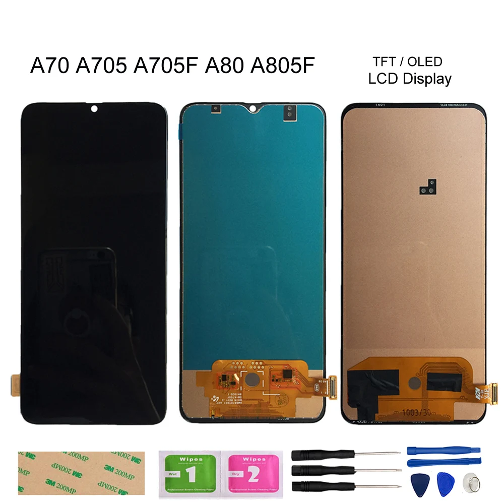 

For Samsung Galaxy A80 A70 A705 A705F A805F SM-A705MN LCD Display Touch Screen Digitizer Panel Assembly New Repair Parts