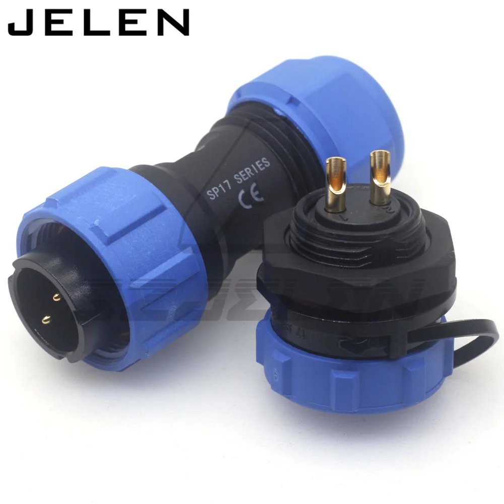 Sp17 2-контактный разъем, автомобильный водонепроницаемый 2-контактный разъем, разъемы для кабеля питания, IP68