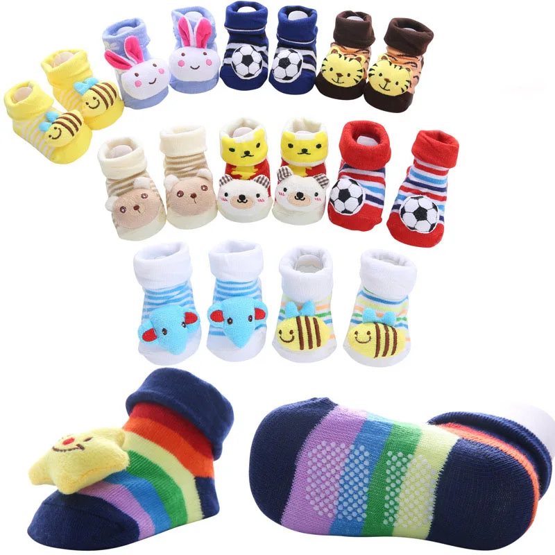 Детские носки для новорожденных девочек и мальчиков Нескользящие хлопковые