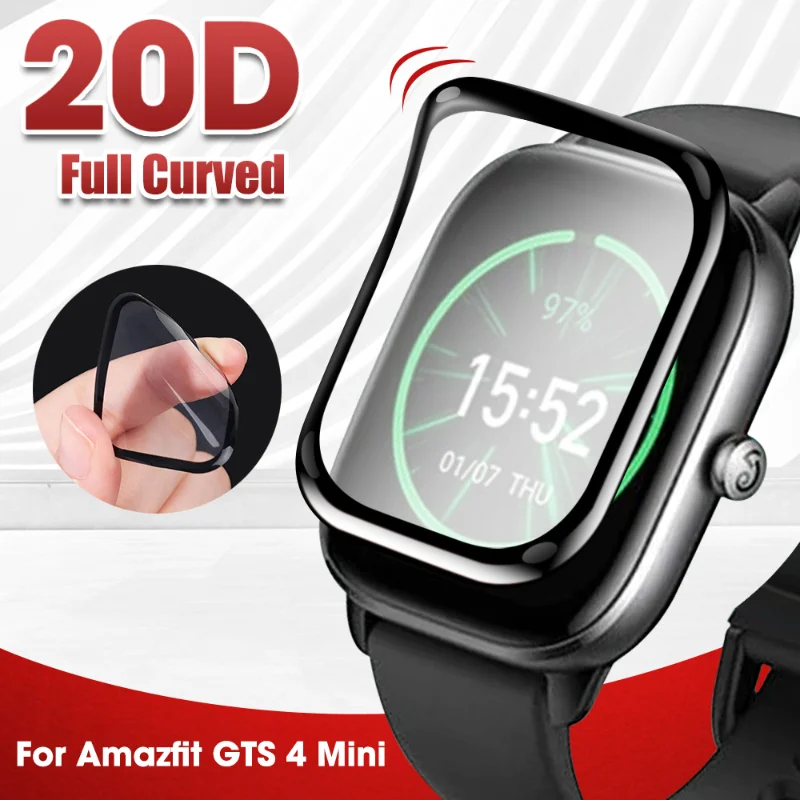 

Защита экрана от царапин для Amazfit GTS 4 Mini, изогнутое полное покрытие, мягкая защитная пленка для смарт-часов GTS 4 Mini