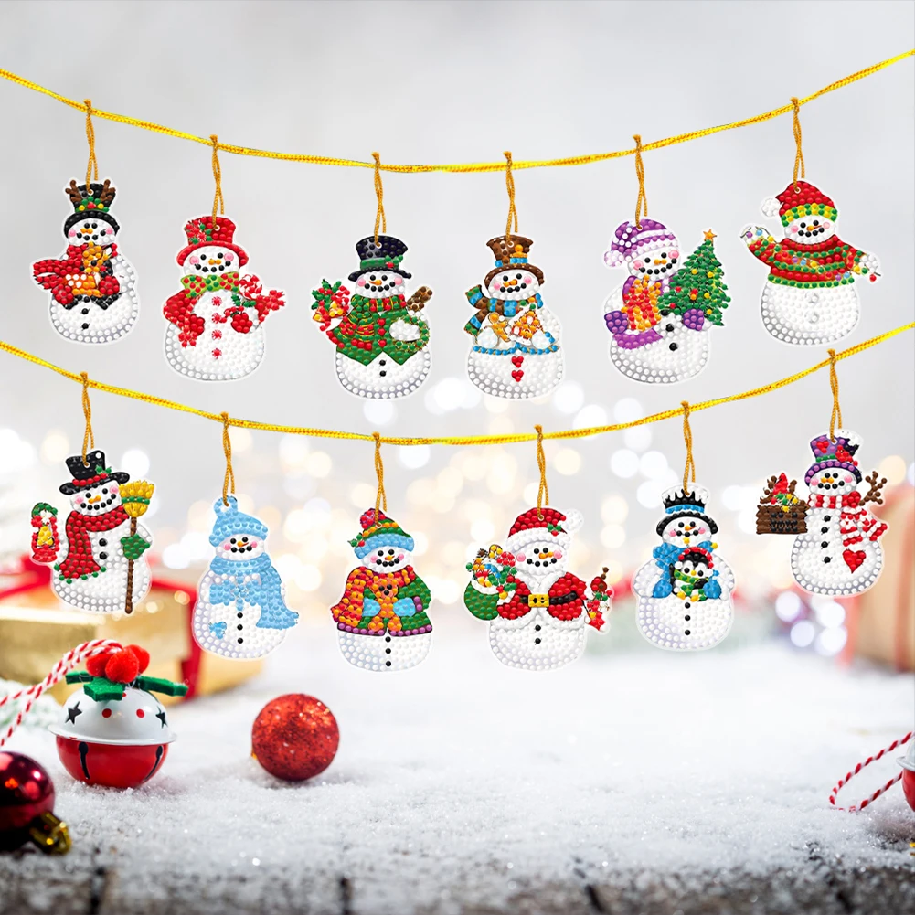 12 шт. акриловые рождественские мультяшные 5D DIY Алмазные художественные подвесные