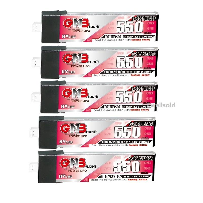 3-5 шт. Gaoneng GNB 550 мАч 3,8 в 1S 50C/100C 4,35 в HV Lipo батарея PH2.0 разъем для Tinyhawk TINY8X TINY7 B06 Beta75 FPV R/C Дрон