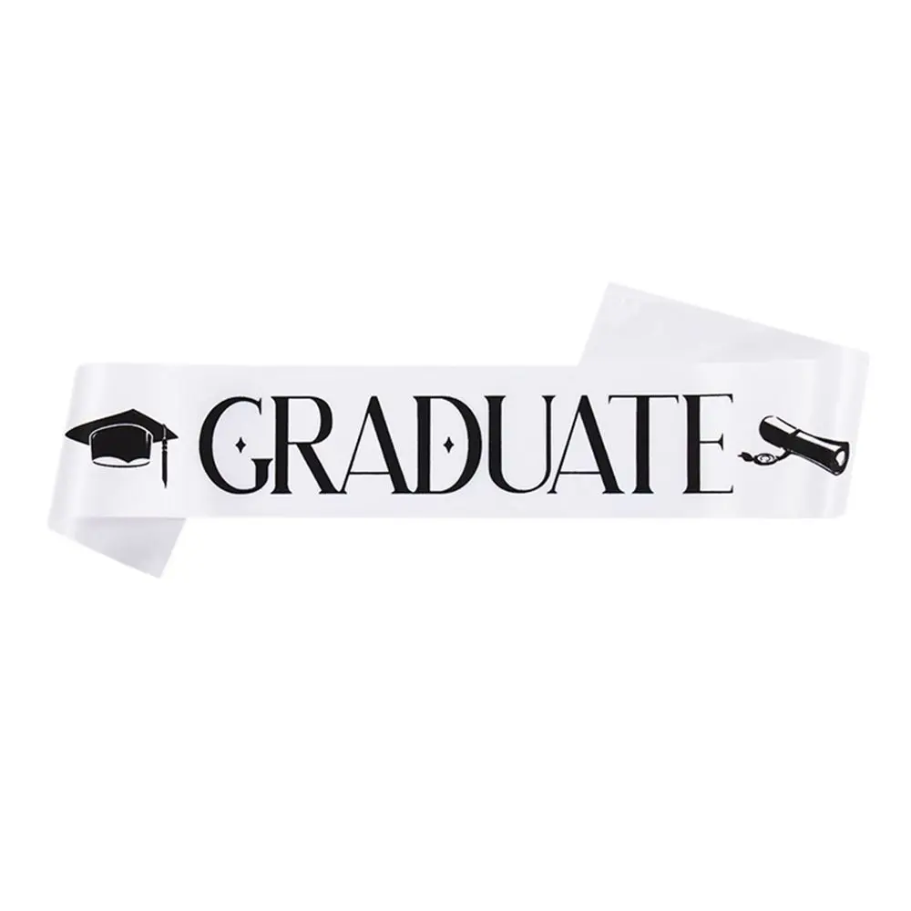 Фото Золотой блеск с буквой I GRADUATED пояс орнамент унисекс выпускной пояс шарф этикетный пояс выпускной плечевой ремень №2