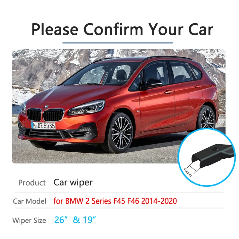 Для BMW 2 серии F45 F46 2014 ~ 2020 дворники автомобильные аксессуары 216i 218i 220i 225i 225xe 216d 218d 220d