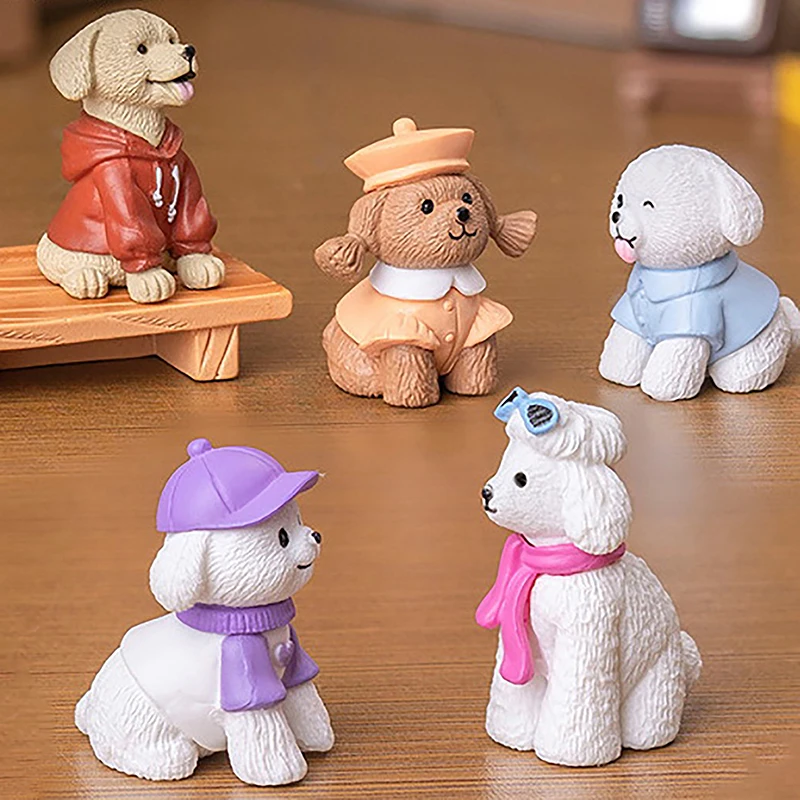6 шт. настольные аксессуары фигурки миниатюры милая имитация собаки померанского