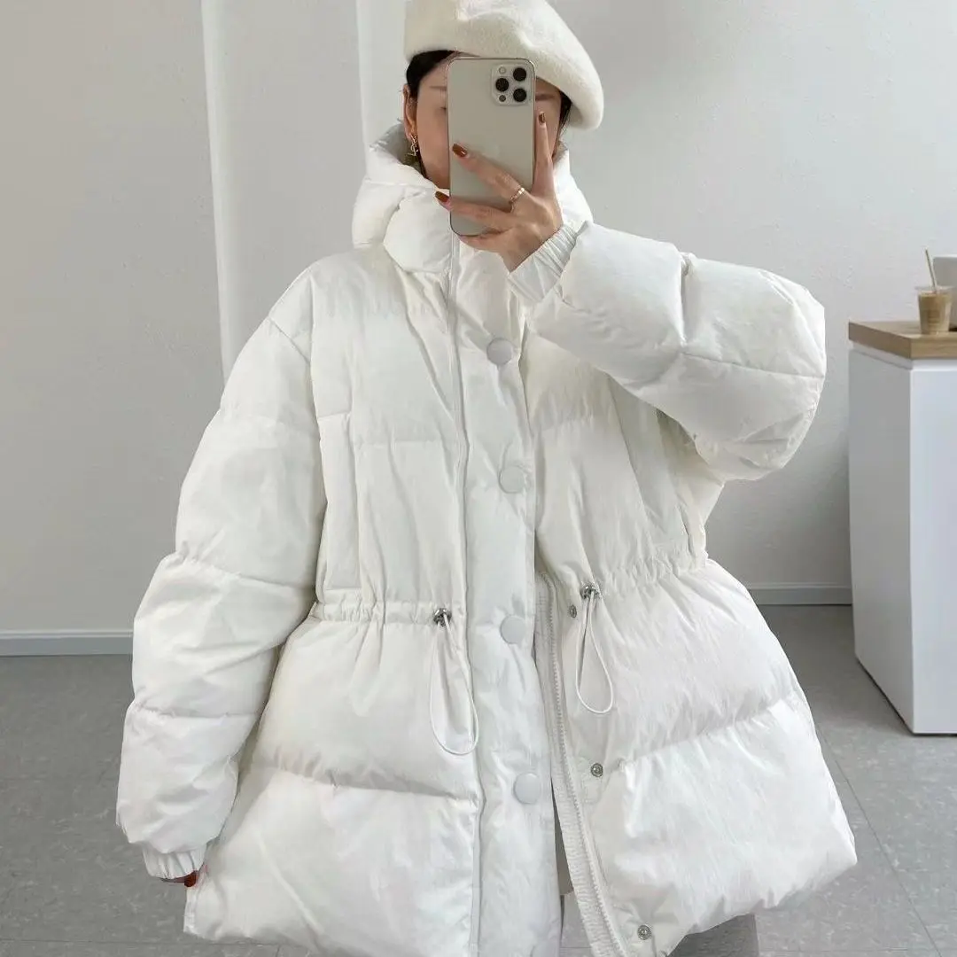 2022 New Autumn Winter Hooded Jackets Women Coats Loose Cotton-padded Short Jackets Female Parkas Warm Casual Overcoats A175