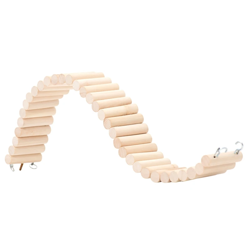 

L21C Upgraded Wooden Parrot Bird Ladder Climbing Ropeway Hamster Toy Pet Training