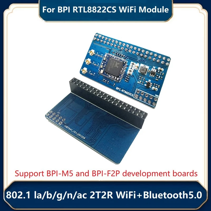 

For Banana Pi RT8822CS V1.0 Expansion Board 802.11 A/B/G/N/Ac 2T2R Wifi+BT5.0 SDIO Module Supports BPI-M5 And BPI-F2P