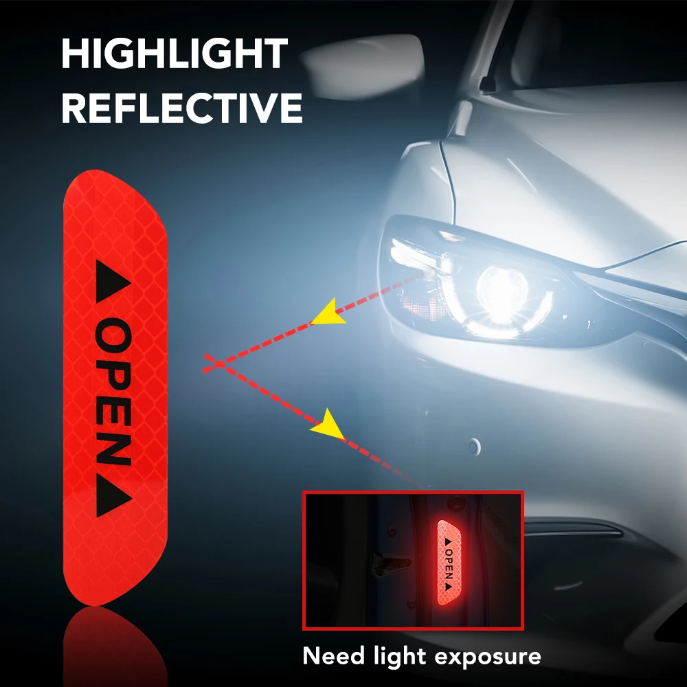 4 шт. светоотражающие наклейки с предупреждением о безопасности дверей