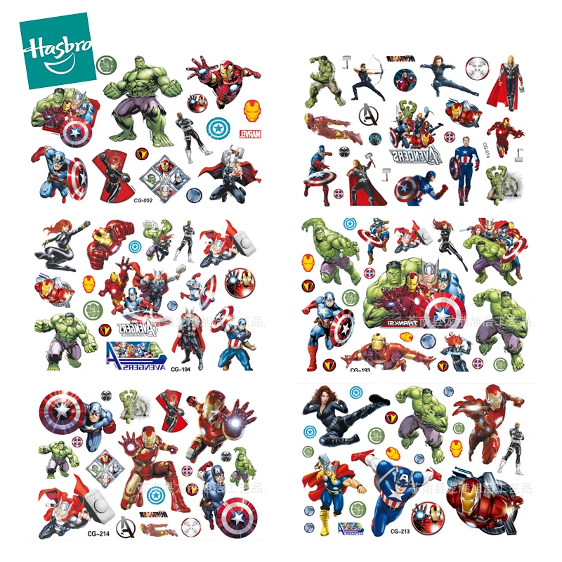 Оригинальная наклейка-Татуировка Marvel Мстители аксессуар аниме Человек-паук Халк
