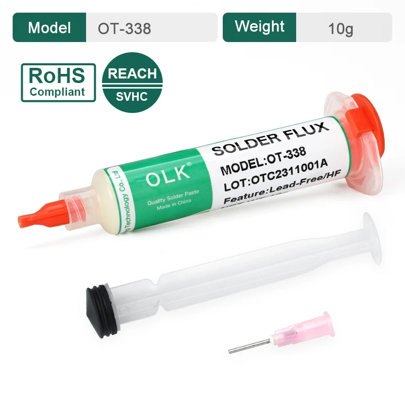 

100% оригинальный флюс OLK OT-558-ASM 10cc, флюс без очистки для пайки SMD BGA, печатная плата, пайка, сварочный флюс, паяльная паста